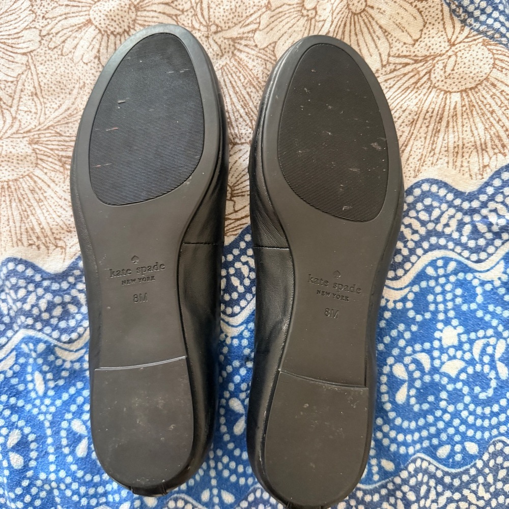 Kate Spade Winthrop Black White Boston Terrier Frenchie Ballet Flats Size 8 M - Picture 7 of 9